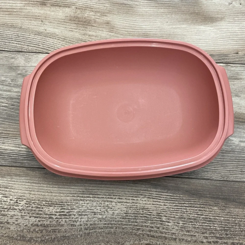 Tupperware Microwave Food Steamer 6 Cups Dusty Rose Pink 3 Piece 1273-6